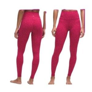 Lululemon Align High-Rise Pant 27" Leopard Daisy Desert Red Magenta size 6 Nulu